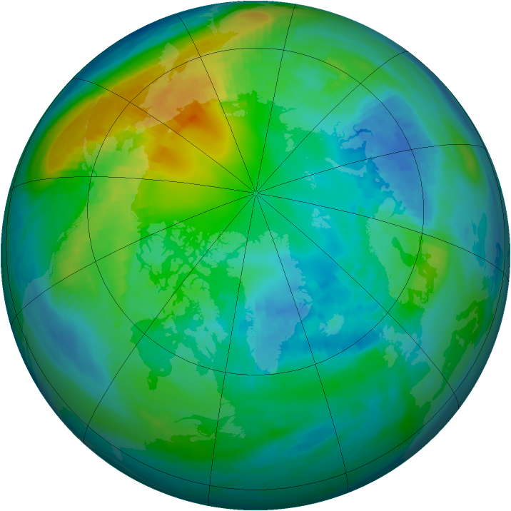 Arctic ozone map for 21 October 1980